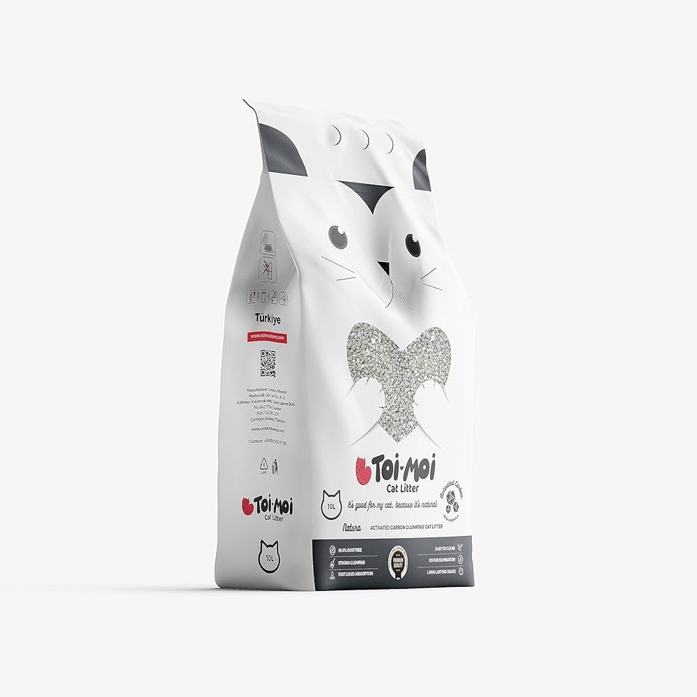 Toi Moi Koku Hapseden, Topaklanan,Tozsuz Aktif Karbonlu Bentonit Kedi Kumu 10kg